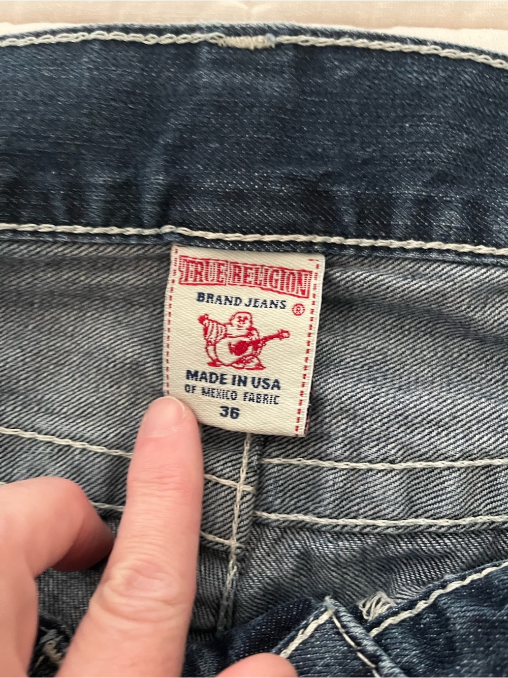 True Religion Blue Denim Jean shorts cut off - Picture 3 of 10